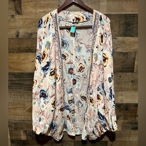 Maurice’s floral 2X 3X nwt kimono layer piece